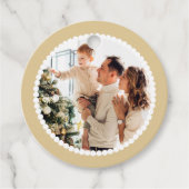 Frohe Weihnachts-Foto Name Simple Gold Round Gift Geschenkanhänger (Vorderseite)