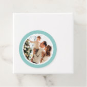 Frohe Weihnachts-Foto Name Simple Green Round Gesc Geschenkanhänger (Beispiel)