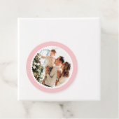 Frohe Weihnachts-Foto Name Simple Pink Round Gesch Geschenkanhänger (Beispiel)