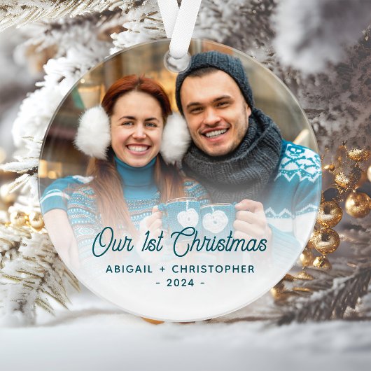 Frohe Weihnachts-Foto neu Türkisschrift Ornament