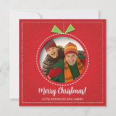 Frohe Weihnachts Foto Ornament Flat Holiday Card (Vorderseite)