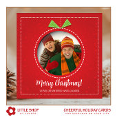 Frohe Weihnachts Foto Ornament Flat Holiday Card