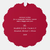 Frohe Weihnachts Foto Overlay Holiday Ornament Karte (Rückseite)