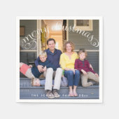 Frohe Weihnachts-Foto Papier Napkins Serviette (Vorderseite)