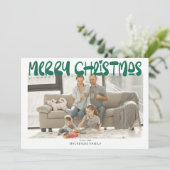 Frohe Weihnachts-Foto Personalisiert Feiertagskarte (Stehend Vorderseite)