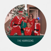 Frohe Weihnachts-Foto Personalisiert Round Green