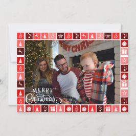 Frohe Weihnachts-Foto Personalisiert Signatur Feiertagskarte