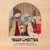 Frohe Weihnachts-Foto Personalisierte Karte Acryleinladungen (Vorderseite)