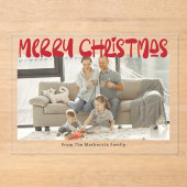 Frohe Weihnachts-Foto Personalisierte Karte Acryleinladungen (Vorderseite)