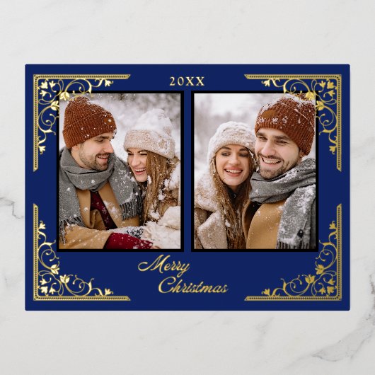 Frohe Weihnachts-Foto Postkarte (Vorderseite)