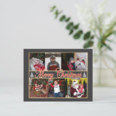 Frohe Weihnachts-Foto Postkarte (Stehend Vorderseite)