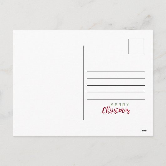 Frohe Weihnachts-Foto Postkarte Rot Grün Elegant (Rückseite)