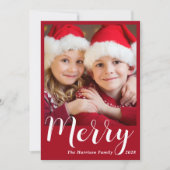 Frohe Weihnachts-Foto Red Feiertagskarte (Vorderseite)