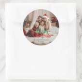 Frohe Weihnachts-Foto Runder Aufkleber (Tasche)