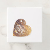 Frohe Weihnachts-Foto Rustikale Holzschneeflocken Geschenkanhänger (Beispiel)