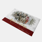 Frohe Weihnachts-Foto Santa Design Fußmatte (Schrägansicht)