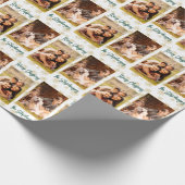 Frohe Weihnachts-Foto-Script Name Green Gold Geschenkpapier (Ecke)