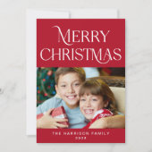 Frohe Weihnachts-Foto Script-Weihnachtskarte (Vorderseite)