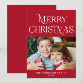 Frohe Weihnachts-Foto Script-Weihnachtskarte (Vorne/Hinten)