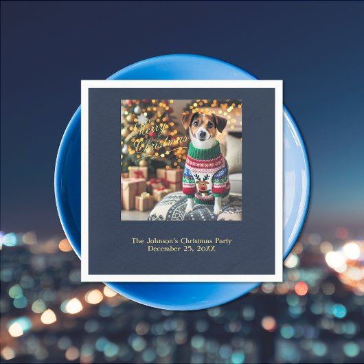 Frohe Weihnachts-Foto Serviette