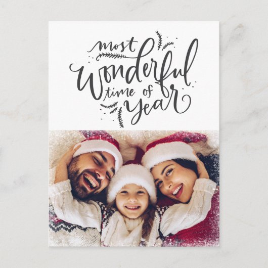 Frohe Weihnachts Foto Snow Holiday Card Postkarte (Vorderseite)