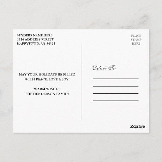 Frohe Weihnachts-Foto Snowflakes Kraft Postkarte (Rückseite)