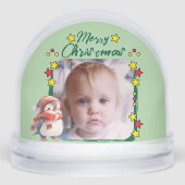 Frohe Weihnachts-Foto-Sterne grün Schneekugeln (Vorderseite)