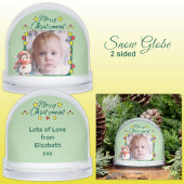 Frohe Weihnachts-Foto-Sterne grün Schneekugeln