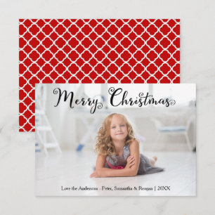 Frohe Weihnachts-Foto Swirl Schriftart-3x5Christma Einladung