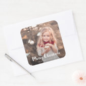 Frohe Weihnachts-Foto Typografie Aufkleber (Umschlag)