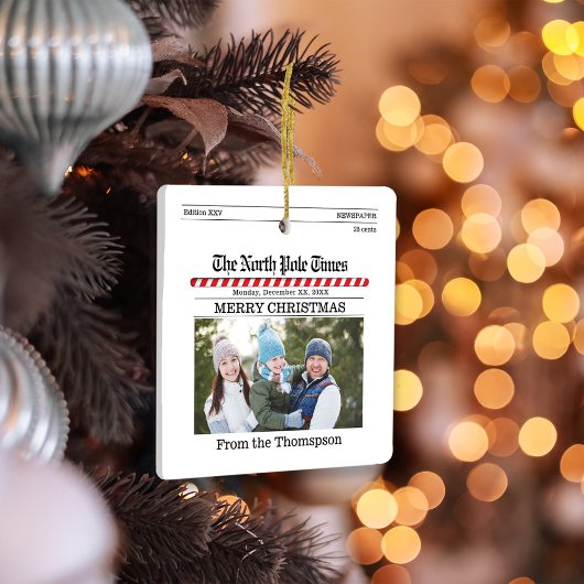 Frohe Weihnachts-Foto Typografie-Newsletter Keramikornament