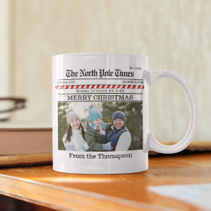Frohe Weihnachts-Foto Typografie Zeitung Kaffeetasse