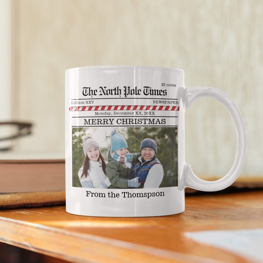 Frohe Weihnachts-Foto Typografie Zeitung Kaffeetasse