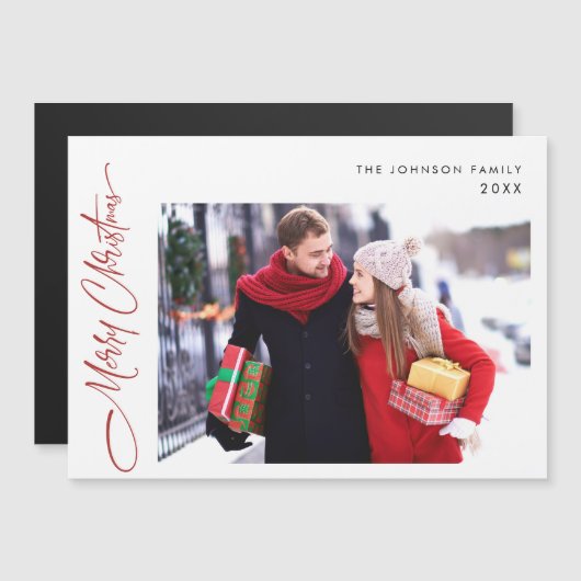 Frohe Weihnachts FOTO Urlaub Magnetkarte (Vorne/Hinten)