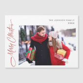 Frohe Weihnachts FOTO Urlaub Magnetkarte (Vorderseite)