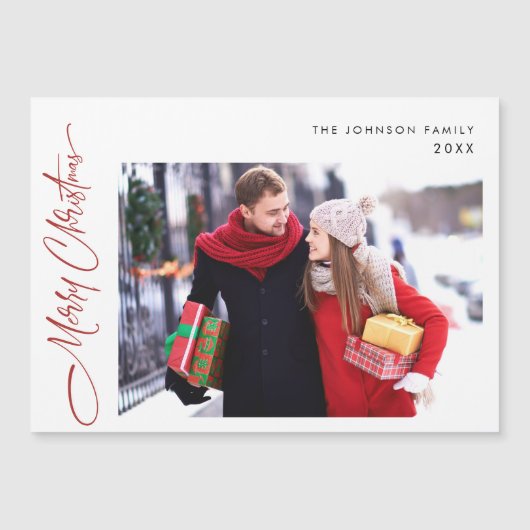 Frohe Weihnachts FOTO Urlaub Magnetkarte (Vorderseite)