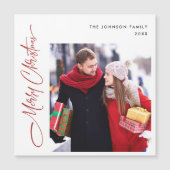 Frohe Weihnachts FOTO Urlaub Magnetkarte (Vorderseite)