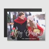 Frohe Weihnachts FOTO Urlaub Magnetkarte (Vorne/Hinten)