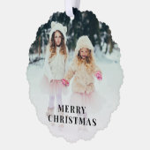 Frohe Weihnachts-Foto Urlaub Ornament Karte (Links)