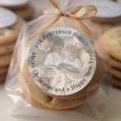 Frohe Weihnachts-Foto Urlaub Runder Aufkleber