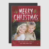Frohe Weihnachts-Foto Urlaub Thin Magnetic Card Magnetkarte (Vorne/Hinten)