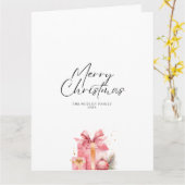 Frohe Weihnachts Foto Watercolor Geschenk Karte (Gelbe Blume)