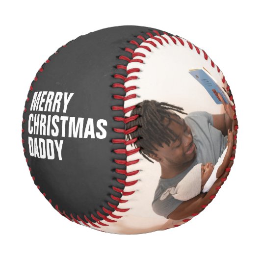 Frohe Weihnachts-Foto Weihnachtsgeschenk Personali Baseball (Schrägansicht)