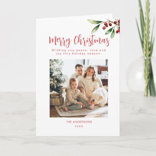 Frohe Weihnachts-Foto-Weihnachtskarte Dankeskarte (Vorderseite)