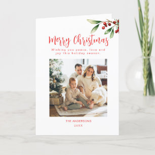 Frohe Weihnachts-Foto-Weihnachtskarte Dankeskarte