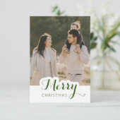 Frohe Weihnachts-Foto Weihnachtskarte Dankeskarte (Stehend Vorderseite)