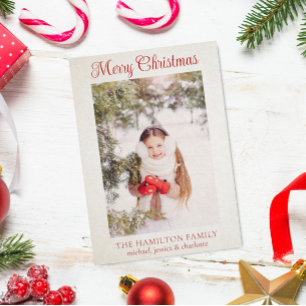 Frohe Weihnachts-Foto-Weihnachtskarte Dankeskarte