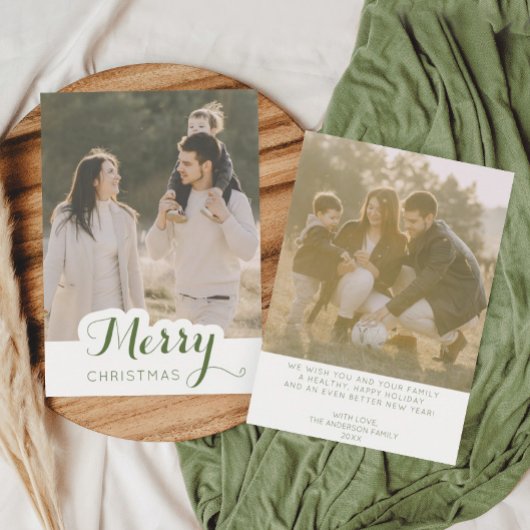 Frohe Weihnachts-Foto Weihnachtskarte Dankeskarte
