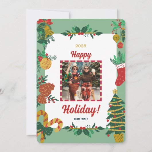 Frohe Weihnachts-Foto-Weihnachtskarte Feiertagskarte (Vorderseite)