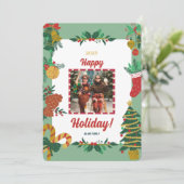 Frohe Weihnachts-Foto-Weihnachtskarte Feiertagskarte (Stehend Vorderseite)